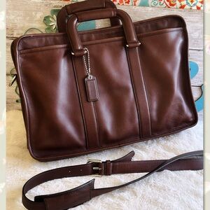 Brown Coach Leather Book Bag